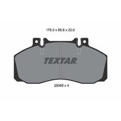 Sada brzdových platničiek kotúčovej brzdy TEXTAR 2906504 - obr. 1