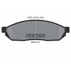 Sada brzdových platničiek kotúčovej brzdy TEXTAR 2073101