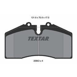 Sada brzdových platničiek kotúčovej brzdy TEXTAR 2095311