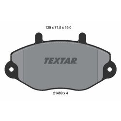 Sada brzdových platničiek kotúčovej brzdy TEXTAR 2146901