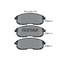 Sada brzdových platničiek kotúčovej brzdy TEXTAR 2156101