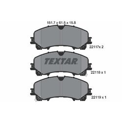 Sada brzdových platničiek kotúčovej brzdy TEXTAR 2211701