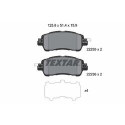 Sada brzdových platničiek kotúčovej brzdy TEXTAR 2223501