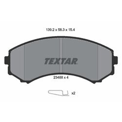 Sada brzdových platničiek kotúčovej brzdy TEXTAR 2348801