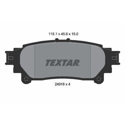 Sada brzdových platničiek kotúčovej brzdy TEXTAR 2491801