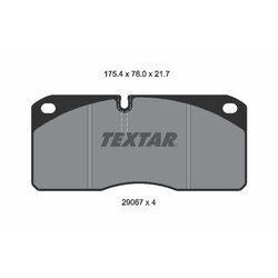 Sada brzdových platničiek kotúčovej brzdy TEXTAR 2906705 - obr. 1