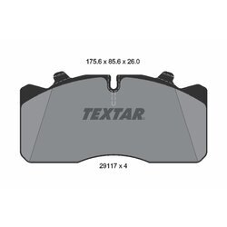 Sada brzdových platničiek kotúčovej brzdy TEXTAR 2911701 - obr. 1