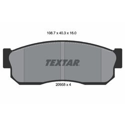 Sada brzdových platničiek kotúčovej brzdy TEXTAR 2095802