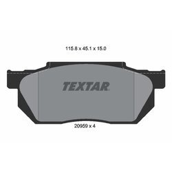 Sada brzdových platničiek kotúčovej brzdy TEXTAR 2095901
