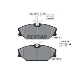 Sada brzdových platničiek kotúčovej brzdy TEXTAR 2138802