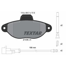 Sada brzdových platničiek kotúčovej brzdy TEXTAR 2143609