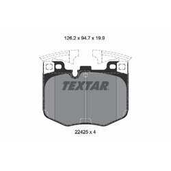 Sada brzdových platničiek kotúčovej brzdy TEXTAR 2242501