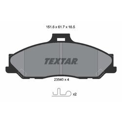 Sada brzdových platničiek kotúčovej brzdy TEXTAR 2354001