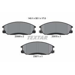 Sada brzdových platničiek kotúčovej brzdy TEXTAR 2356901