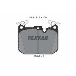 Sada brzdových platničiek kotúčovej brzdy TEXTAR 2502805