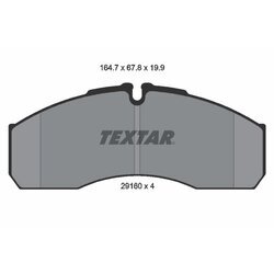 Sada brzdových platničiek kotúčovej brzdy TEXTAR 2916002