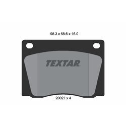 Sada brzdových platničiek kotúčovej brzdy TEXTAR 2002701
