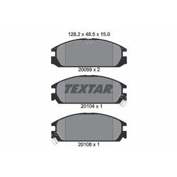 Sada brzdových platničiek kotúčovej brzdy TEXTAR 2009902