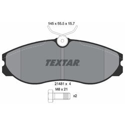 Sada brzdových platničiek kotúčovej brzdy TEXTAR 2148101
