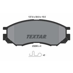 Sada brzdových platničiek kotúčovej brzdy TEXTAR 2329002