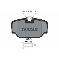 Sada brzdových platničiek kotúčovej brzdy TEXTAR 2345801