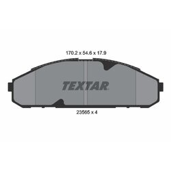 Sada brzdových platničiek kotúčovej brzdy TEXTAR 2356501