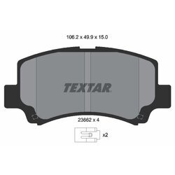 Sada brzdových platničiek kotúčovej brzdy TEXTAR 2366201