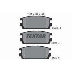 Sada brzdových platničiek kotúčovej brzdy TEXTAR 2381301