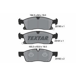 Sada brzdových platničiek kotúčovej brzdy TEXTAR 2519002