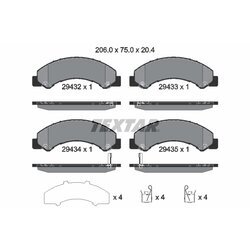 Sada brzdových platničiek kotúčovej brzdy TEXTAR 2943201