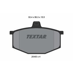 Sada brzdových platničiek kotúčovej brzdy TEXTAR 2048002
