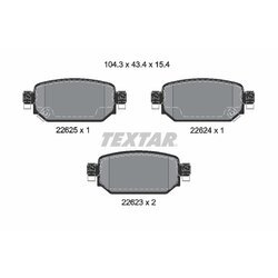 Sada brzdových platničiek kotúčovej brzdy TEXTAR 2262301