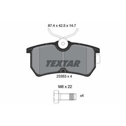 Sada brzdových platničiek kotúčovej brzdy TEXTAR 2335301