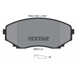 Sada brzdových platničiek kotúčovej brzdy TEXTAR 2351501