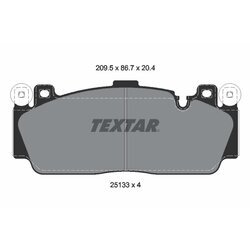 Sada brzdových platničiek kotúčovej brzdy TEXTAR 2513301
