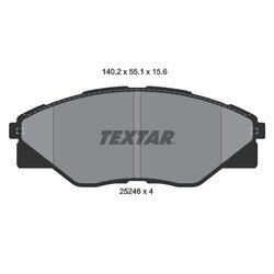 Sada brzdových platničiek kotúčovej brzdy TEXTAR 2524601