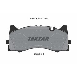 Sada brzdových platničiek kotúčovej brzdy TEXTAR 2583801