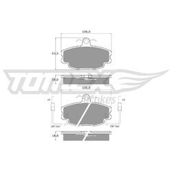 Sada brzdových platničiek kotúčovej brzdy TOMEX Brakes TX 10-48