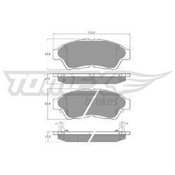 Sada brzdových platničiek kotúčovej brzdy TOMEX Brakes TX 10-96