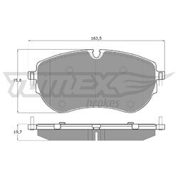 Sada brzdových platničiek kotúčovej brzdy TOMEX Brakes TX 19-13
