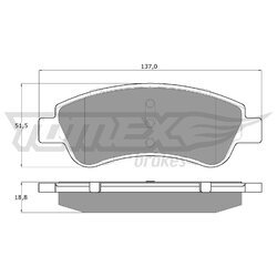 Sada brzdových platničiek kotúčovej brzdy TOMEX Brakes TX 14-64