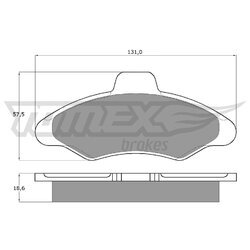 Sada brzdových platničiek kotúčovej brzdy TOMEX Brakes TX 10-82