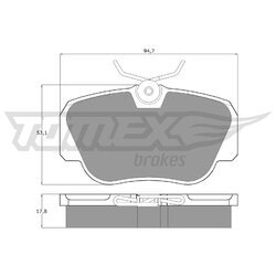 Sada brzdových platničiek kotúčovej brzdy TOMEX Brakes TX 10-38