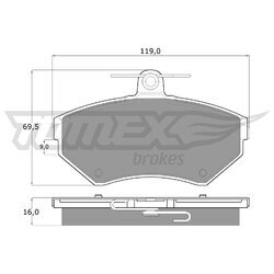 Sada brzdových platničiek kotúčovej brzdy TOMEX Brakes TX 13-94
