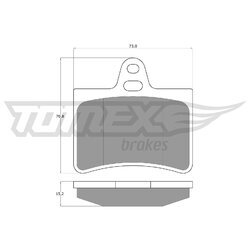 Sada brzdových platničiek kotúčovej brzdy TOMEX Brakes TX 13-33