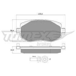 Sada brzdových platničiek kotúčovej brzdy TOMEX Brakes TX 18-33