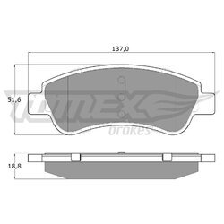 Sada brzdových platničiek kotúčovej brzdy TOMEX Brakes TX 13-27