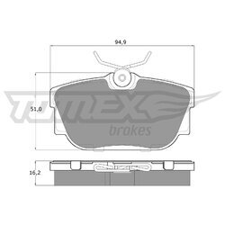 Sada brzdových platničiek kotúčovej brzdy TOMEX Brakes TX 13-90