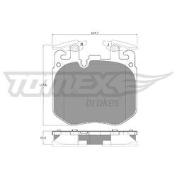 Sada brzdových platničiek kotúčovej brzdy TOMEX Brakes TX 18-50