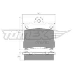 Sada brzdových platničiek kotúčovej brzdy TOMEX Brakes TX 12-77